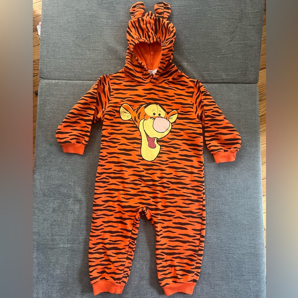 Vintage Disney Orange Tiger Striped Kids One Piece